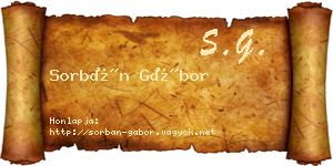 Sorbán Gábor névjegykártya